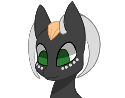 Size: 2100x1650 | Tagged: safe, artist:minckies, imported from derpibooru, oc, oc only, demon, demon pony, pony, bust, horns, simple background, smiling, solo, transparent background