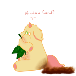 Size: 1000x1000 | Tagged: safe, artist:sharpy, imported from twibooru, fluffy pony, pony, unicorn, foal, funny porn, green eyes, idiot, image, png, poop