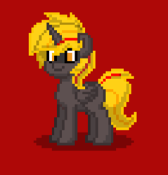 Size: 375x392 | Tagged: safe, imported from derpibooru, oc, oc only, oc:arikon star, alicorn, pony, pony town, red background, simple background, solo