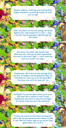 Size: 2048x3978 | Tagged: safe, idw, imported from derpibooru, applejack, sheriff tumbleweed, earth pony, pony, clothes, cowboy hat, dialogue, dialogue box, dress, english, event, female, gameloft, hairband, hat, idw showified, implied twilight sparkle, male, mare, mobile game, my little pony: magic princess, official, speech bubble, stallion, text, unshorn fetlocks, vest