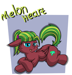 Size: 670x702 | Tagged: safe, imported from derpibooru, oc, oc only, oc:melon heart, pegasus, pony, fallout equestria, pegasus oc, ponytail, simple background, solo, wings