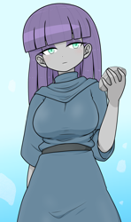 Size: 1668x2813 | Tagged: safe, artist:batipin, imported from derpibooru, maud pie, human, equestria girls, boulder (g4), breasts, busty maud pie, female, looking at you, rock, solo