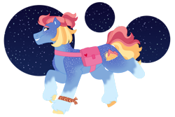 Size: 1280x854 | Tagged: safe, artist:itstechtock, imported from derpibooru, oc, oc:sunrise starshine, earth pony, pony, amputee, female, magical lesbian spawn, mare, offspring, parent:izzy moonbow, parent:sunny starscout, parents:izzyscout, quadrupedal, solo