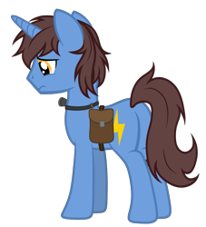 Size: 2447x2692 | Tagged: safe, artist:equestria secret guard, imported from derpibooru, oc, oc only, oc:frozen flash, oc:冰闪, pony, unicorn, bag, butt, flashlight (object), horn, looking down, male, plot, rear view, saddle bag, silent congruence town, silent congruence town 2, simple background, transparent background, unicorn oc