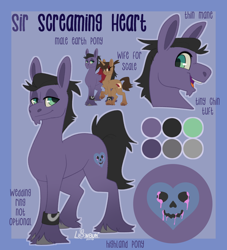 Size: 2000x2200 | Tagged: safe, artist:lionbun, imported from derpibooru, oc, oc:screaming heart, earth pony, earth pony oc, male, reference sheet, stallion