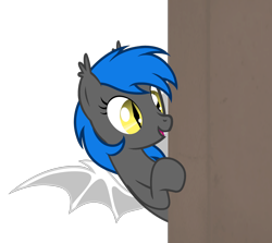 Size: 2620x2333 | Tagged: safe, artist:equestria secret guard, imported from derpibooru, oc, oc only, oc:west wind, bat pony, bat pony oc, silent congruence town, silent congruence town 2, simple background, smiling, transparent background