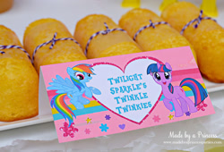 Size: 700x475 | Tagged: safe, artist:madebyaprincess, imported from derpibooru, rainbow dash, twilight sparkle, pegasus, pony, unicorn, english, food, irl, photo, recipe, text, twinkies, unicorn twilight, url