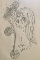 Size: 1897x2819 | Tagged: safe, artist:dejja-vu122, imported from derpibooru, starlight glimmer, pony, unicorn, all bottled up, bust, monochrome, sketch, solo, traditional art