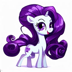 Size: 1024x1024 | Tagged: safe, imported from derpibooru, rarity, pony, unicorn, ai content, ai generated, female, mare, simple background, solo, white background