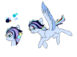Size: 2592x1936 | Tagged: safe, artist:lilluluna, imported from derpibooru, oc, oc only, oc:storm chaser, pegasus, pony, beauty mark, blank flank, female, filly, flying, foal, offspring, parent:rainbow dash, parent:soarin', parents:soarindash, simple background, solo, spread wings, white background, wings
