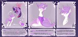 Size: 7700x3700 | Tagged: safe, artist:neonishe, imported from derpibooru, oc, oc:ace gambit (nya), changeling, changeling oc, purple changeling, reference, reference sheet, solo, white changeling
