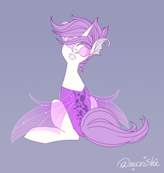 Size: 3018x3186 | Tagged: safe, artist:neonishe, imported from derpibooru, oc, oc:ace gambit (nya), changeling, changeling oc, looking at you, purple changeling, solo, white changeling