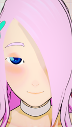 Size: 2160x3840 | Tagged: safe, imported from derpibooru, fluttershy, human, 3d, choker, humanized, koikatsu, looking at you