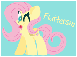 Size: 4245x3120 | Tagged: safe, artist:moonydusk, imported from derpibooru, fluttershy, pegasus, ;p, female, mare, one eye closed, simple background, tongue out, wink