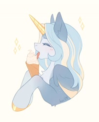 Size: 1664x2048 | Tagged: safe, artist:inarimayer, imported from derpibooru, oc, alicorn, food, ice cream, solo