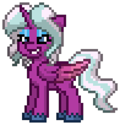 Size: 784x816 | Tagged: safe, imported from derpibooru, opaline arcana, alicorn, pony, pony town, spoiler:g5, g5, pixel art, simple background, solo, transparent background