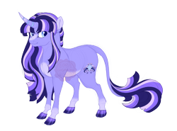 Size: 4200x3100 | Tagged: safe, artist:gigason, imported from derpibooru, oc, oc:shiny charm, pony, unicorn, cloven hooves, female, magical lesbian spawn, mare, offspring, parent:starlight glimmer, parent:twilight sparkle, parents:twistarlight, quadrupedal, simple background, solo, transparent background