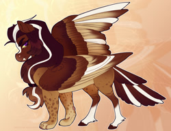Size: 1500x1150 | Tagged: safe, artist:sadelinav, imported from derpibooru, oc, sphinx, colored wings, multicolored wings, quadrupedal, solo, wings