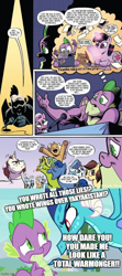 Size: 500x1129 | Tagged: safe, artist:andypriceart, edit, edited screencap, idw, imported from derpibooru, screencap, leadwing, princess ember, spike, twilight sparkle, dragon, pony, unicorn, wings over yakyakistan, bittersweet (g4), female, gigachad, gigachad spike, male, mare, meme, older, older spike, op can't let go, op is a duck, stallion, text, uh oh, unicorn twilight, winged spike, wings