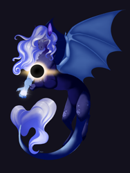 Size: 3024x4032 | Tagged: safe, artist:qatsby, imported from derpibooru, oc, oc only, draconequus, hybrid, interspecies offspring, offspring, parent:discord, parent:princess luna, parents:lunacord, simple background, solo