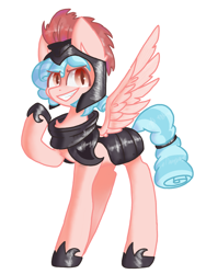 Size: 1080x1440 | Tagged: safe, artist:flower-black, imported from derpibooru, cozy glow, pegasus, pony, armor, grin, simple background, smiling, white background