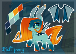 Size: 1432x1019 | Tagged: safe, artist:moxaji, imported from derpibooru, oc, bat pony, pegasus, pony, adoptable, auction, auction open, redhead, solo