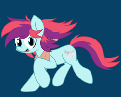 Size: 2405x1918 | Tagged: safe, artist:derpyalex2, imported from derpibooru, oc, oc only, oc:taffy swirl, earth pony, pony, bandana, digital art, earth pony oc, galloping, looking at you, simple background