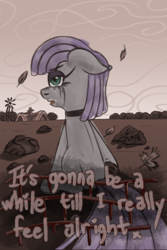 Size: 3200x4800 | Tagged: safe, alternate version, artist:fascismnotincluded, artist:soursoui, imported from derpibooru, maud pie, earth pony, pony, choker, crying, female, floppy ears, looking at you, looking back, looking back at you, makeup, nose wrinkle, open mouth, running makeup, solo