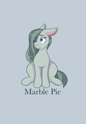 Size: 1423x2048 | Tagged: safe, artist:mscolorsplash, imported from derpibooru, marble pie, earth pony, pony, cute, marblebetes, simple background, sitting, tail