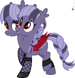 Size: 4000x4117 | Tagged: safe, artist:melisareb, imported from derpibooru, part of a set, bat pony, pony, .svg available, absurd resolution, alphabet lore, braid, conjoined, conjoined twins, duo, ear piercing, earring, fangs, female, fishnets, goth, jewelry, lidded eyes, mare, multiple heads, piercing, ponified, siblings, simple background, sisters, transparent background, twins, two heads, vector, w, wristband