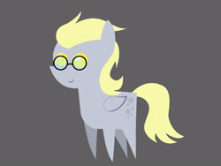 Size: 3334x2501 | Tagged: safe, artist:cabinet chief assistant k, imported from derpibooru, derpy hooves, pegasus, pony, bright eyes (mirror universe), female, glasses, gray background, mare, mirror universe, pointy ponies, simple background, smiling, solo, vector