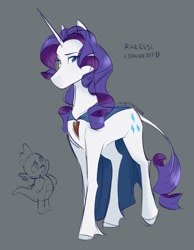 Size: 3109x4000 | Tagged: safe, artist:ethereanunicorn, imported from derpibooru, rarity, spike, classical unicorn, pony, unicorn, cape, clothes, cloven hooves, crossover, daenerity, daenerys targaryen, game of thrones, leonine tail, solo, unshorn fetlocks