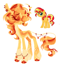 Size: 1280x1365 | Tagged: safe, artist:webkinzworldz, imported from derpibooru, sunset shimmer, pony, unicorn, alternate design, colored hooves, curved horn, ear piercing, earring, eyeshadow, horn, horn jewelry, jewelry, leonine tail, makeup, nose piercing, piercing, redesign, simple background, solo, tail, tail jewelry, white background, wristband