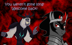 Size: 960x596 | Tagged: safe, imported from derpibooru, king sombra, storm king, my little pony: the movie, the beginning of the end, antagonist, hell, text