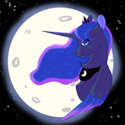 Size: 1500x1500 | Tagged: safe, artist:重度福瑞控患者, imported from derpibooru, princess luna, alicorn, pony, female, mare, moon, night, solo