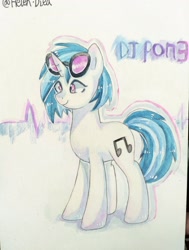 Size: 1546x2048 | Tagged: safe, artist:ling_ovo0127, imported from derpibooru, dj pon-3, vinyl scratch, pony, unicorn, female, solo, traditional art