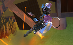 Size: 2516x1555 | Tagged: safe, imported from derpibooru, trixie, pony, unicorn, /mlp/ tf2 general, 3d, flamethrower, gmod, solo, team fortress 2, weapon