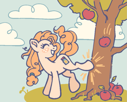 Size: 729x585 | Tagged: safe, artist:1hoorn, imported from derpibooru, pear butter, earth pony, pony, bucking, solo