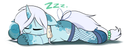 Size: 3000x1158 | Tagged: safe, artist:aaathebap, imported from derpibooru, oc, oc only, oc:feeble fate, ghost, ghost pony, undead, female, fishnets, mare, simple background, sleeping, snuggling, solo, transparent background