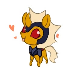 Size: 300x300 | Tagged: safe, imported from derpibooru, oc, oc:dawn strike, changeling, :p, armor, changeling oc, chibi, cute, cuteling, solo, tongue out, yellow changeling