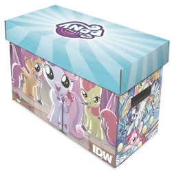 Size: 1200x1200 | Tagged: safe, artist:andypriceart, artist:tonyfleecs, idw, imported from derpibooru, apple bloom, fluttershy, pinkie pie, rainbow dash, rarity, scootaloo, sweetie belle, pony, box, cutie mark crusaders