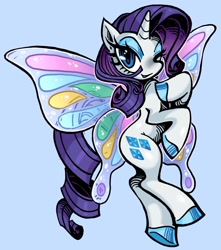Size: 1280x1447 | Tagged: safe, artist:cbts004, imported from derpibooru, rarity, pony, unicorn, butterfly wings, simple background, solo, wings