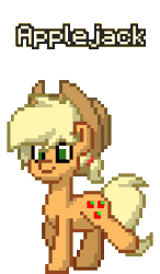 Size: 184x316 | Tagged: safe, artist:kittykat, imported from derpibooru, applejack, pony, pony town, animated, simple background, solo, transparent background
