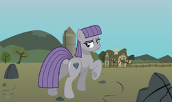 Size: 1316x780 | Tagged: safe, artist:mlpfan3991, imported from derpibooru, maud pie, earth pony, pony, butt, female, flank, looking at you, plot, rock, rock farm, sexy, solo