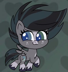 Size: 728x769 | Tagged: safe, artist:doodlesinky, imported from derpibooru, oc, oc only, pegasus, pony, my little pony: pony life, :3, black mane, black tail, butt, g4.5, mane, plot, solo, tail, wings