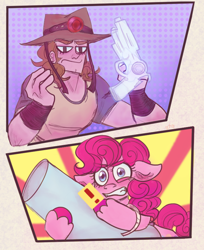 Size: 676x830 | Tagged: safe, artist:mimiporcellini, imported from derpibooru, pinkie pie, pony, crossover, hol horse, jojo's bizarre adventure, party cannon, stand, the emperor