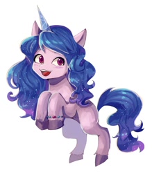 Size: 1210x1380 | Tagged: safe, artist:plusplus_pony, imported from derpibooru, izzy moonbow, pony, unicorn, female, g5, mare, simple background, solo, white background