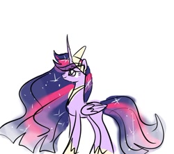 Size: 1102x979 | Tagged: safe, artist:sugarcloudland, imported from derpibooru, twilight sparkle, alicorn, pony, the last problem, crown, female, folded wings, hoof shoes, jewelry, mare, older, older twilight, princess twilight 2.0, regalia, simple background, solo, twilight sparkle (alicorn), white background, wings