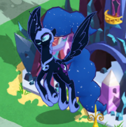 Size: 276x277 | Tagged: safe, imported from derpibooru, screencap, nightmare moon, pony, 3d, game, gameloft, my little pony: magic princess, solo