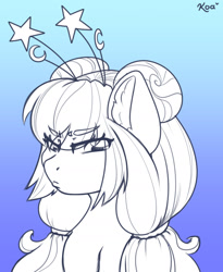 Size: 1500x1828 | Tagged: safe, artist:koapony, imported from derpibooru, oc, oc only, pony, ear fluff, eye clipping through hair, eyebrows, eyebrows visible through hair, grumpy, looking at you, pouting, pouty lips, sketch, solo